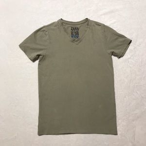 Zara Super Slim Fit Tee Size Small Khaki